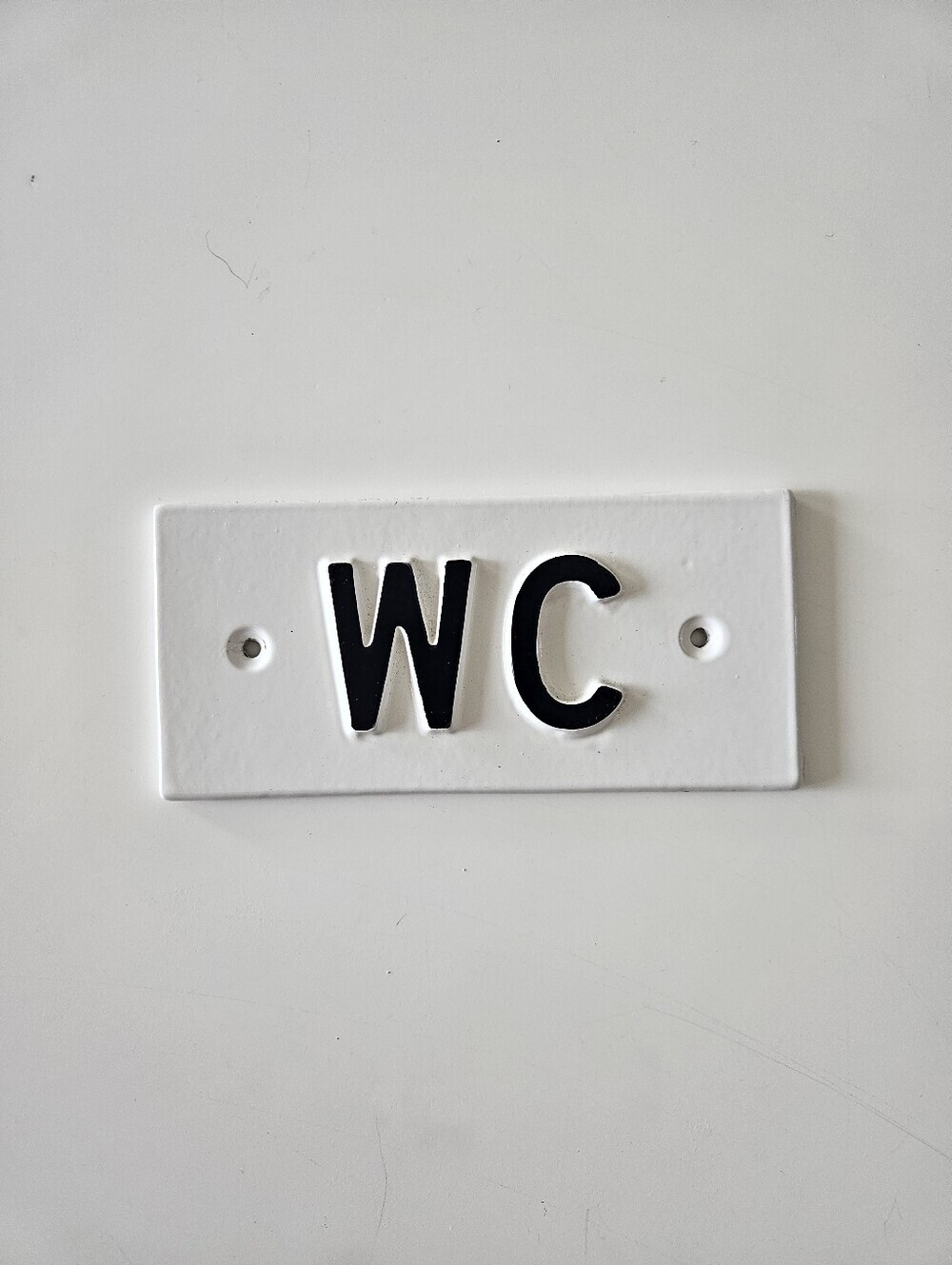 NWOT Hearth & Hand With Magnolia 'W C' Black And White Bathroom Wall Plaque